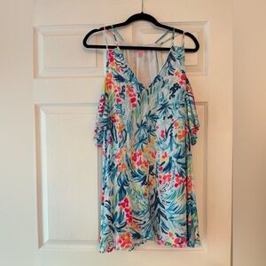 Lilly Pulitzer XS Cold Shoulder Floral Dress – Tropical‎ Print